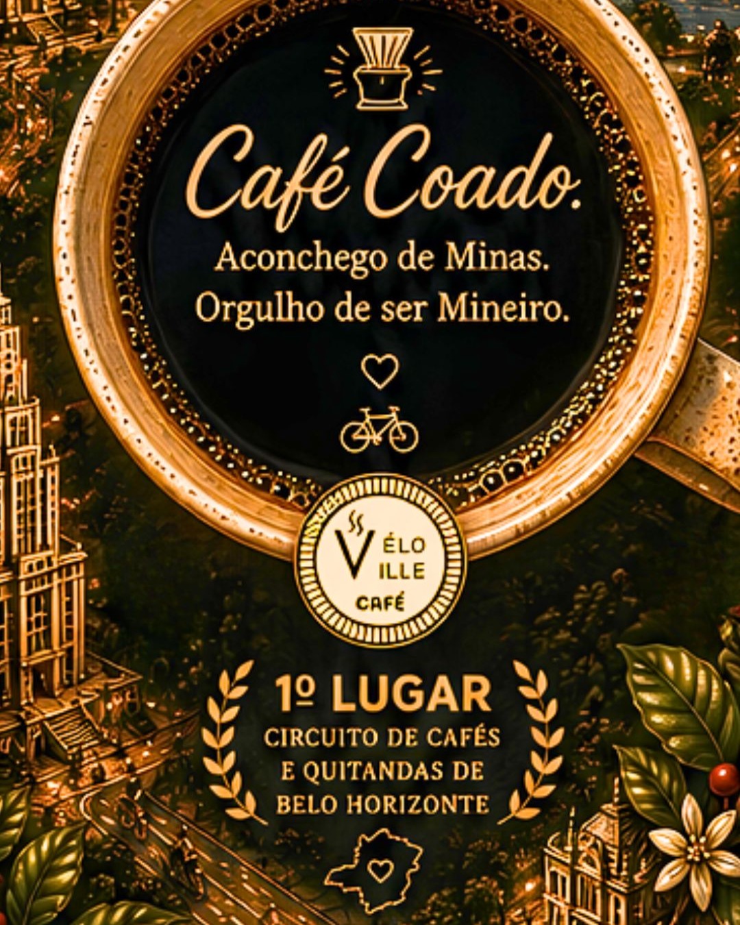 Já falamos hoje que o Ville Café com seu Café Coado foi o 1º Lugar no Circuito de Cafés e Quitandas de BH? 😍😍
Você pr
